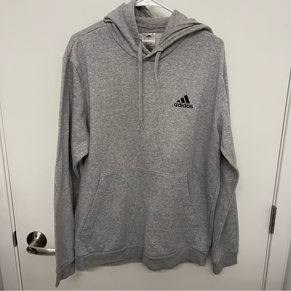 Adidas Grey Hoodie Hooded Sweatshirt